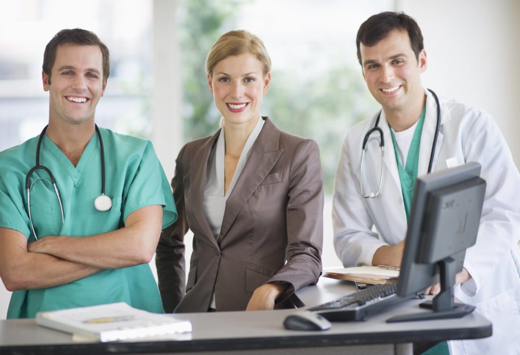 Medical Team in front of computer